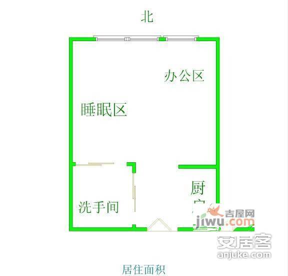 富力史丹尼1室0厅1卫43㎡户型图