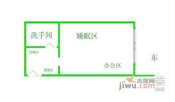 富力史丹尼1室0厅1卫43㎡户型图