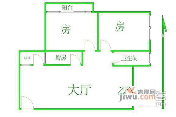 远东大厦2室2厅1卫93㎡户型图