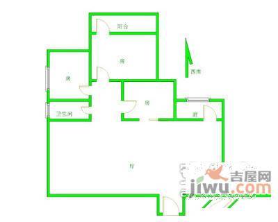 远东大厦3室2厅2卫户型图