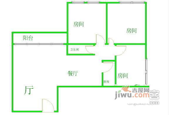 远东大厦3室2厅1卫110㎡户型图