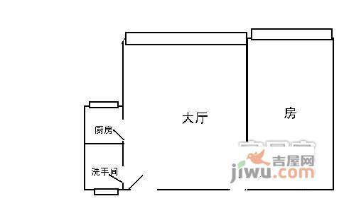 富泽园1室1厅1卫40㎡户型图