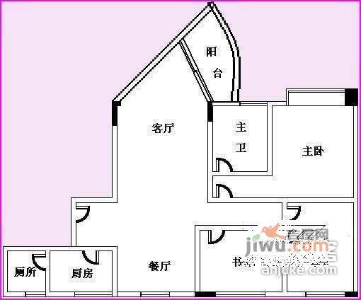 富泽园3室2厅2卫109㎡户型图