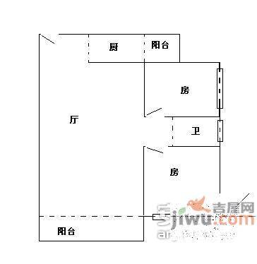 富泽园2室1厅1卫85㎡户型图