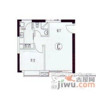 金碧翡翠华庭1室1厅1卫48㎡户型图