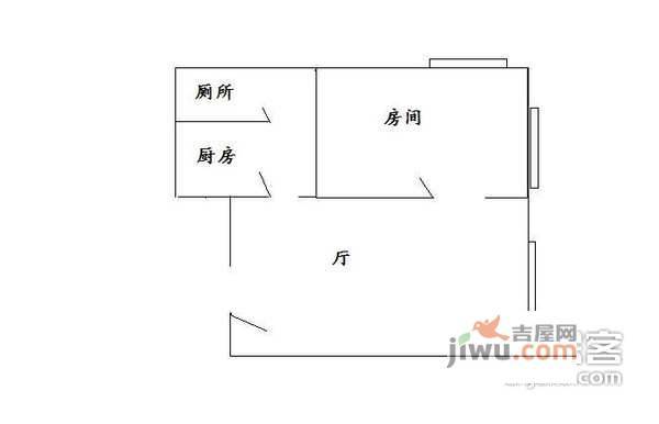 淘金坑住宅小区1室1厅1卫户型图