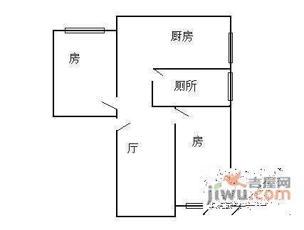 淘金坑住宅小区2室2厅1卫76㎡户型图