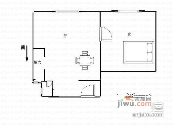 淘金坑住宅小区1室1厅1卫户型图