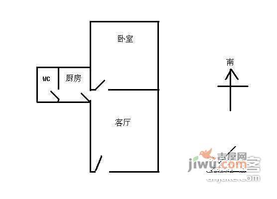 淘金坑住宅小区1室1厅1卫户型图