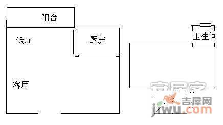 理想青年荟1室1厅1卫48㎡户型图