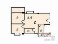 理想青年荟2室1厅1卫46㎡户型图