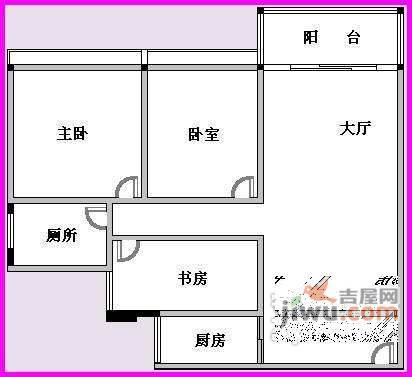 怡雅苑3室2厅1卫108㎡户型图