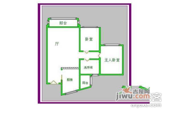 怡雅苑2室2厅1卫98㎡户型图