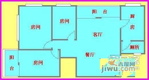 怡雅苑3室2厅1卫108㎡户型图