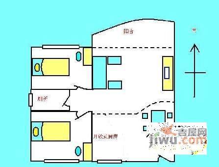 金豪嘉苑2室2厅1卫户型图