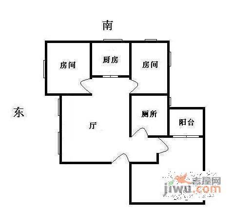 信诚小区3室2厅1卫100㎡户型图