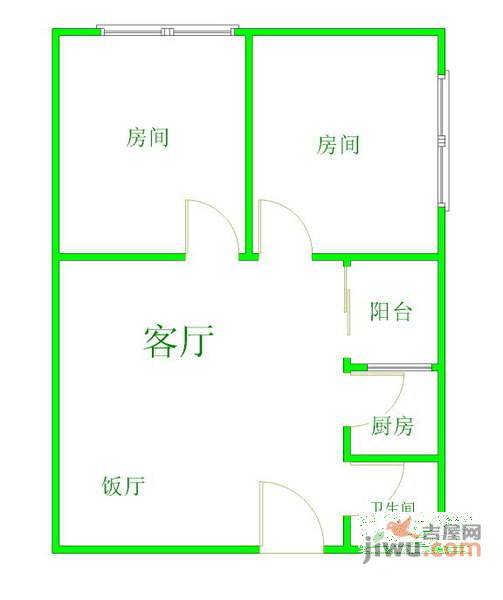 信诚小区2室1厅1卫83㎡户型图