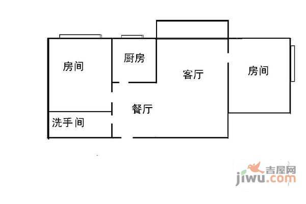 伟诚大厦2室2厅1卫88㎡户型图