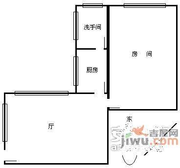 伟诚大厦1室1厅1卫38㎡户型图