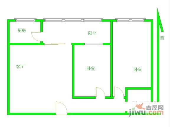 伟诚大厦2室2厅1卫88㎡户型图