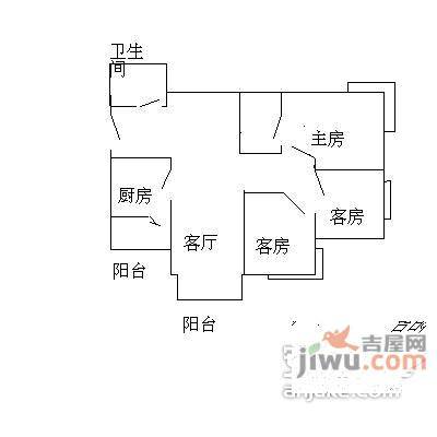 星汇雅苑3室2厅2卫108㎡户型图