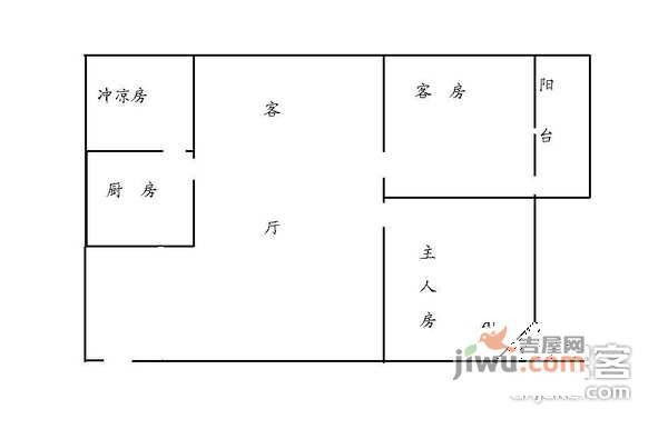 合益小区2室1厅1卫61㎡户型图