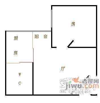 合益小区1室1厅1卫42㎡户型图