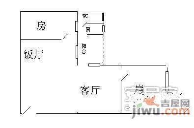 合益小区2室2厅1卫65㎡户型图