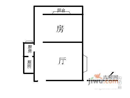 合益小区1室1厅1卫42㎡户型图