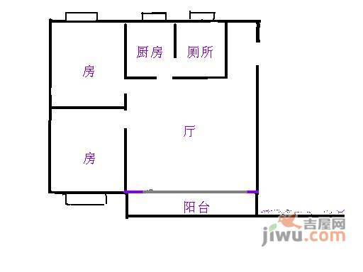 合益小区2室2厅1卫65㎡户型图