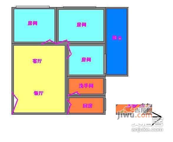 合益小区3室2厅1卫112㎡户型图