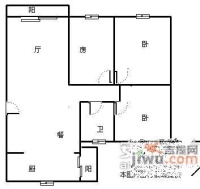 美域华庭3室2厅1卫户型图