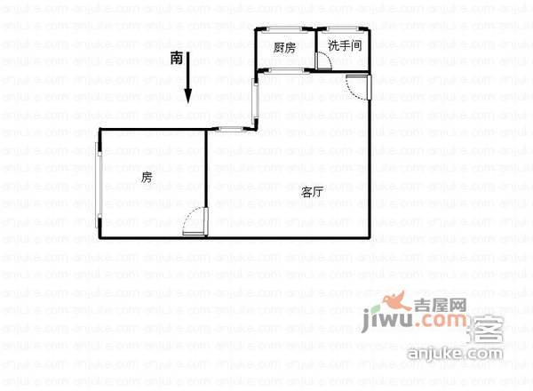 紫林居1室1厅1卫41㎡户型图