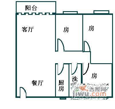 紫林居3室2厅1卫85㎡户型图