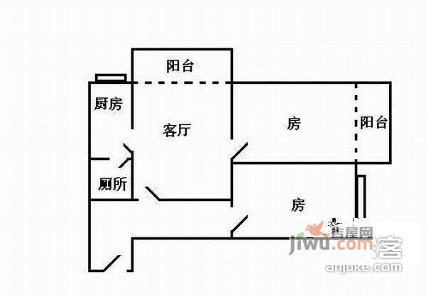 园丁苑2室1厅1卫72㎡户型图