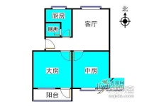 共和村2室1厅1卫59㎡户型图