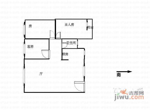 绿苑楼3室2厅1卫88㎡户型图