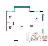 花季小区2室2厅1卫86㎡户型图