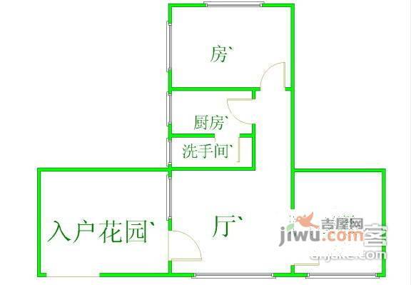 万松园得胜岗2室1厅1卫户型图