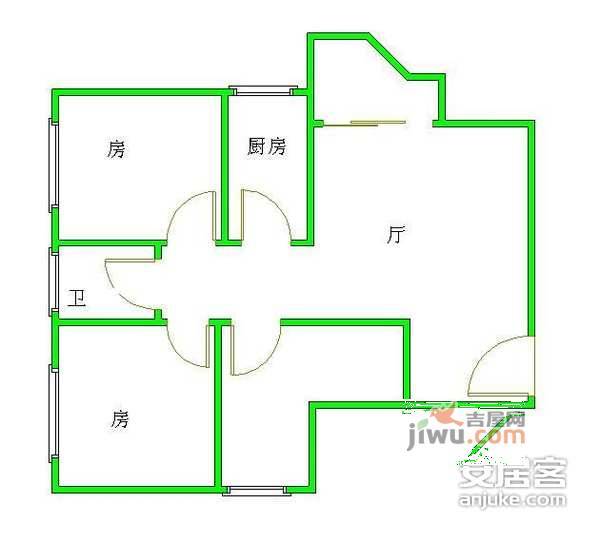 福龙苑3室1厅1卫89㎡户型图