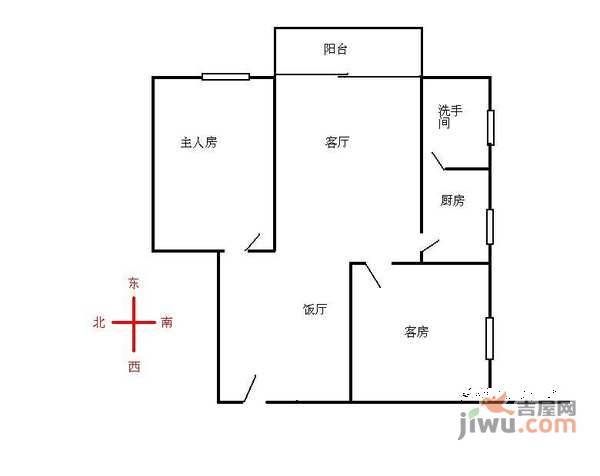 福龙苑2室2厅1卫84㎡户型图