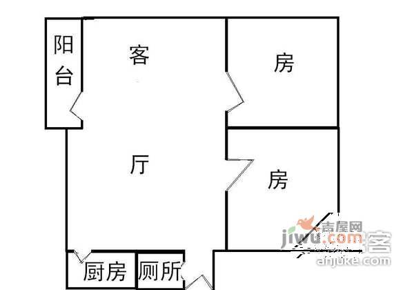 福龙苑2室2厅1卫84㎡户型图