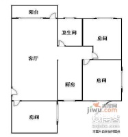 富荣新村3室1厅1卫83㎡户型图