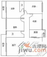 美林湖畔花园4室2厅2卫210㎡户型图