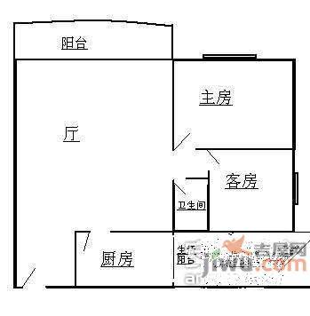 美林湖畔花园2室2厅1卫82㎡户型图