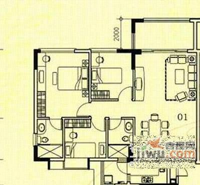 美林湖畔花园4室2厅2卫210㎡户型图