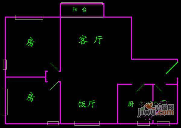 金泽大厦3室1厅1卫户型图