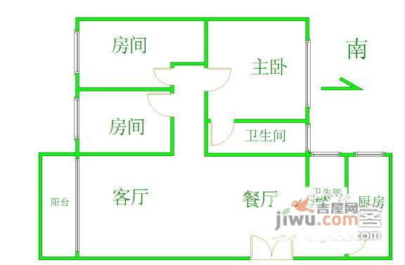 金富苑3室2厅2卫96㎡户型图