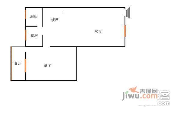 华秀苑1室1厅1卫户型图