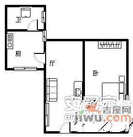 荟萃苑1室1厅1卫户型图